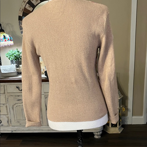 Talbots Multicolor Crochet Pattern Sweater - Picture 2 of 9